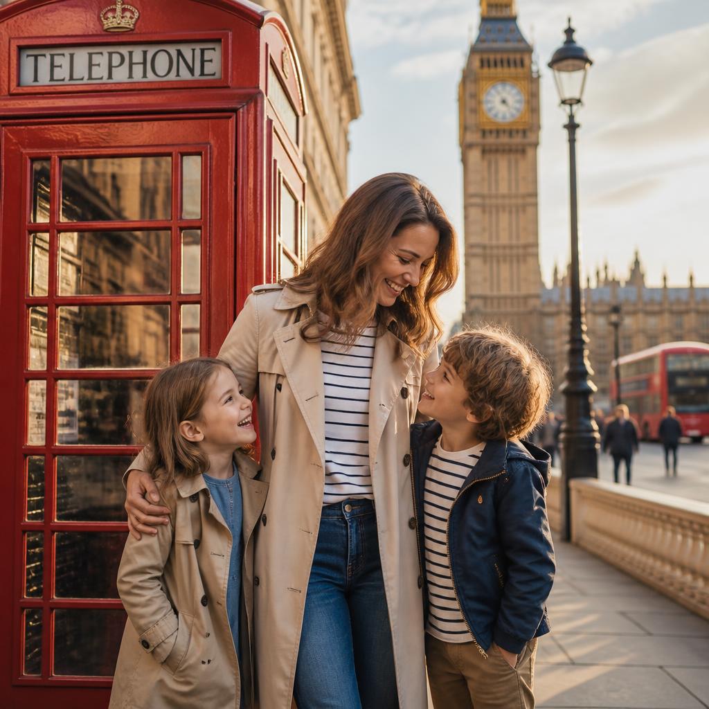 A parent and two children crouching to look closely at a city wall together